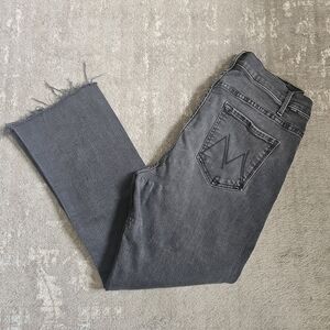 MOTHER Charcoal Denim with Frayed Edges